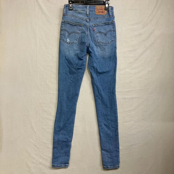 Levi's Women's Size 24X30 Blue 721 High Rise Skinny Jeans High Beams - Picture 14 of 16